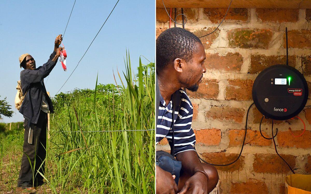 Projekt elektrické sloní bariéry s ohradníkem fencee v Africe