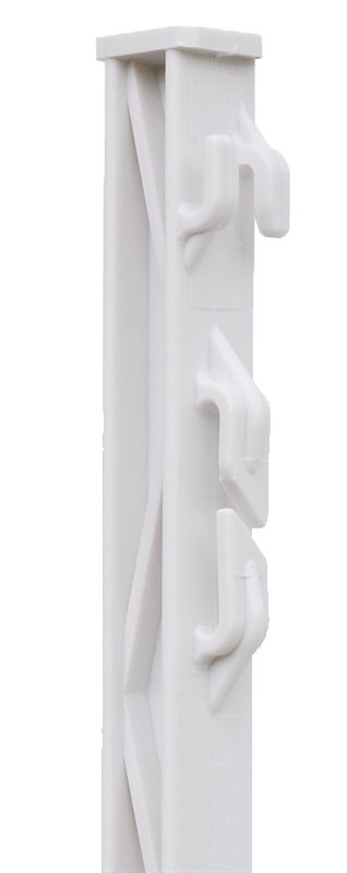 Sloupek plastový pro elektrický ohradník, délka 105 cm, 8 oček, bílý
