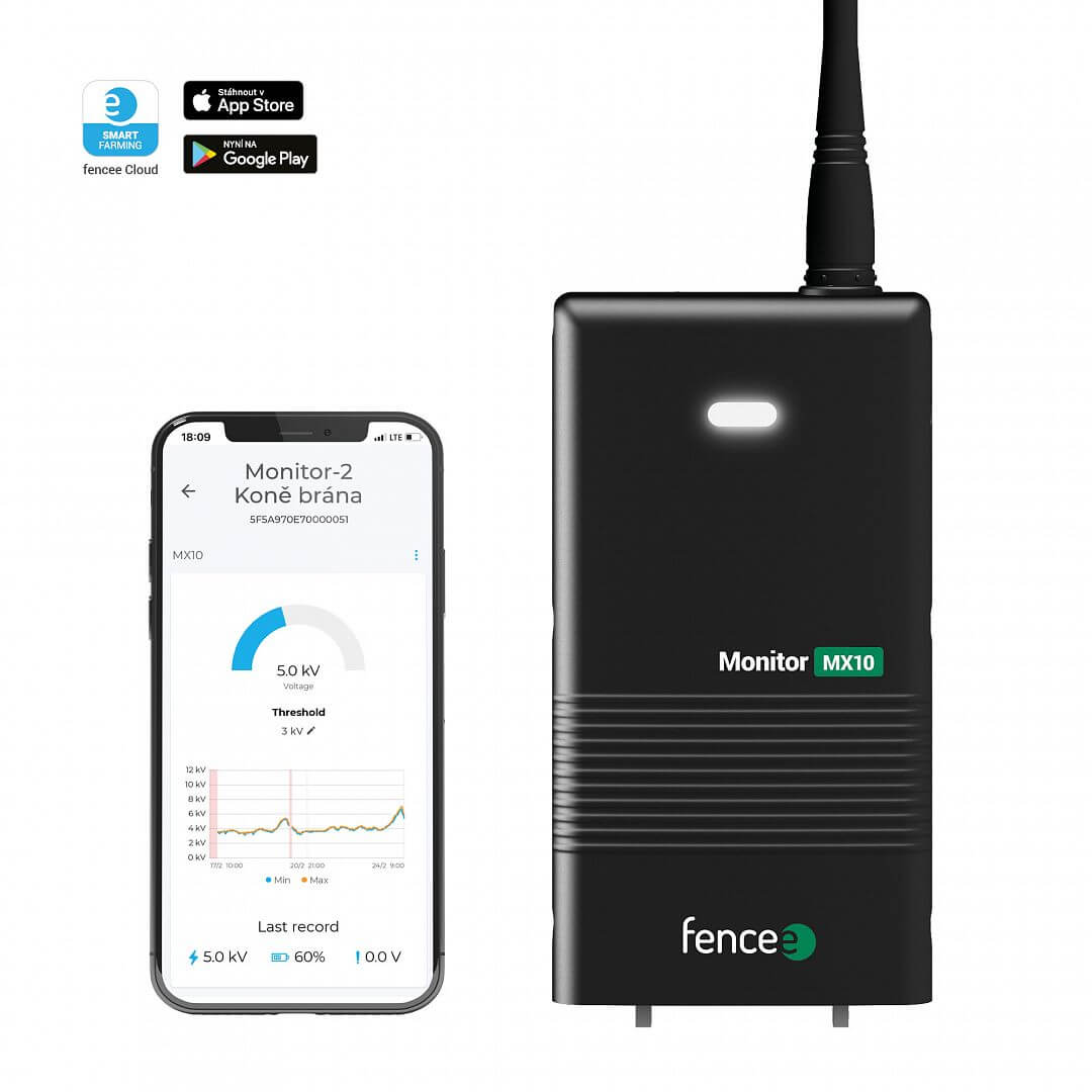 Set elektrického ohradníku Chytrá Farma - RF zdroj 15 J - WiFi Gateway - Monitor MX10 ZDARMA