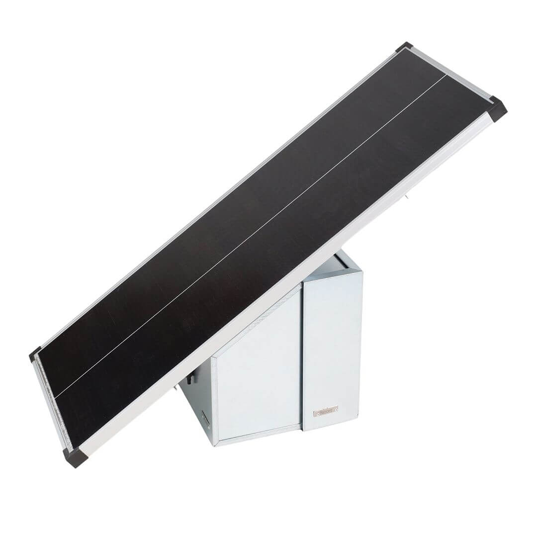 Premium sada solární ohradník - Kompletní bezpečnostní schránka + 5J LTE chytrý zdroj, panel 100 W