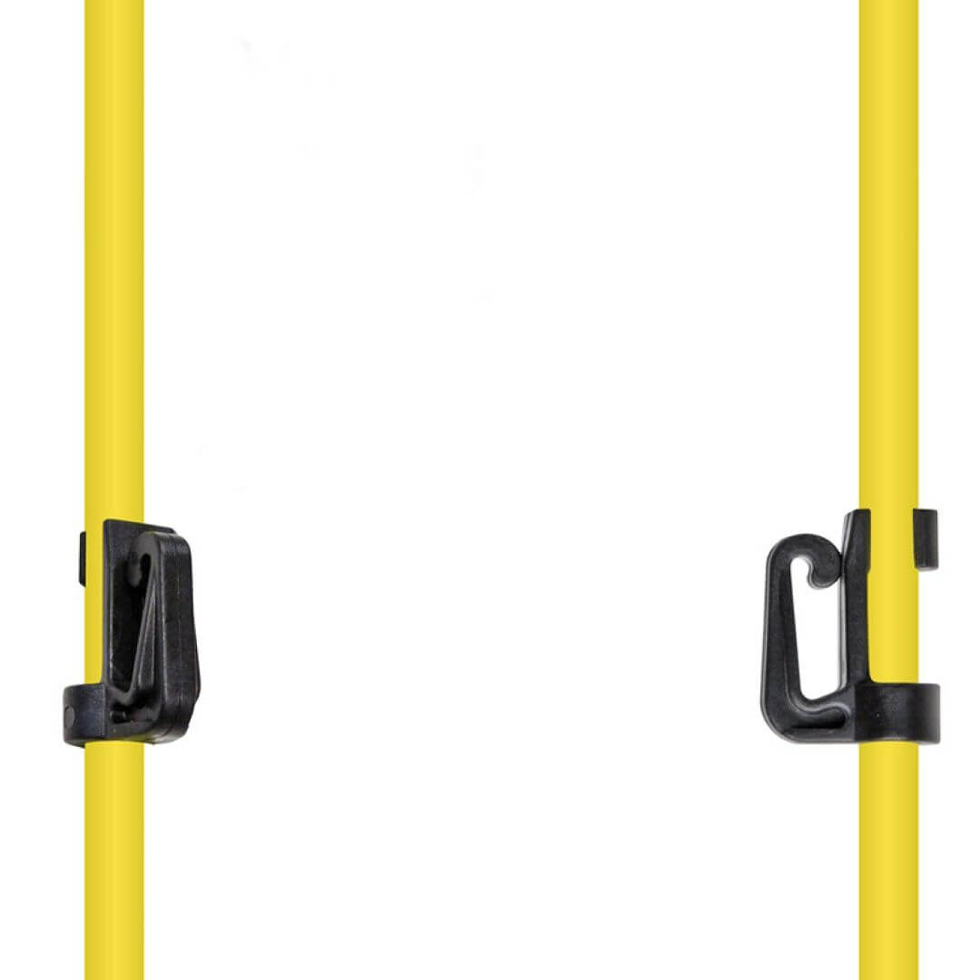 Sklolaminátová oválná tyčka pro elektrický ohradník 110 cm, nášlap a hrot, 2 izolátory