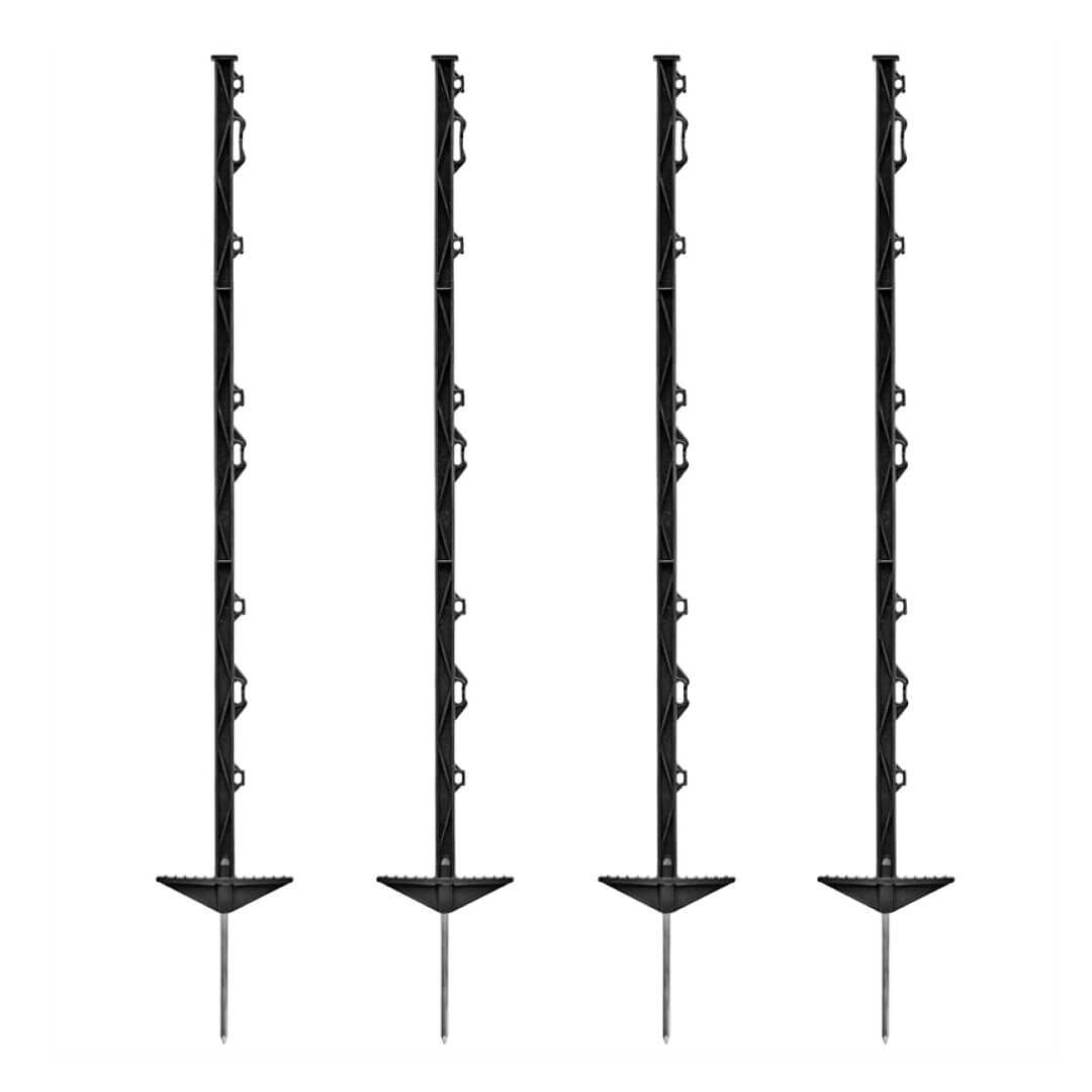Plastový sloupek pro elektrický ohradník, délka 105 cm, 8 oček, černý