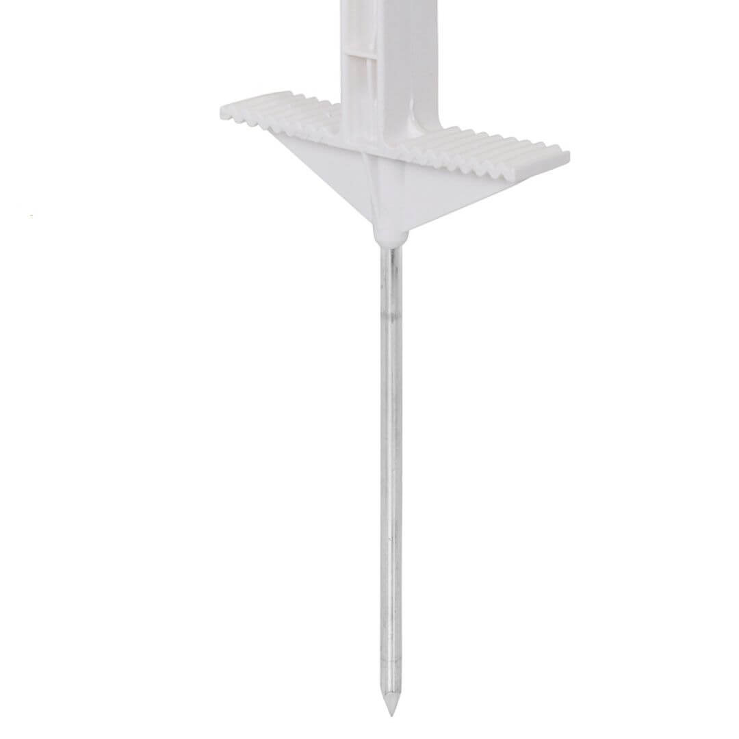 Plastový sloupek pro elektrický ohradník, délka 125 cm, 9 oček, bílá