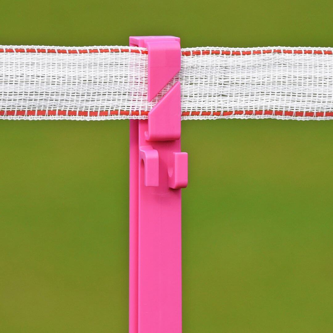 Plastový sloupek pro elektrický ohradník, délka 156 cm, 11 oček, růžový