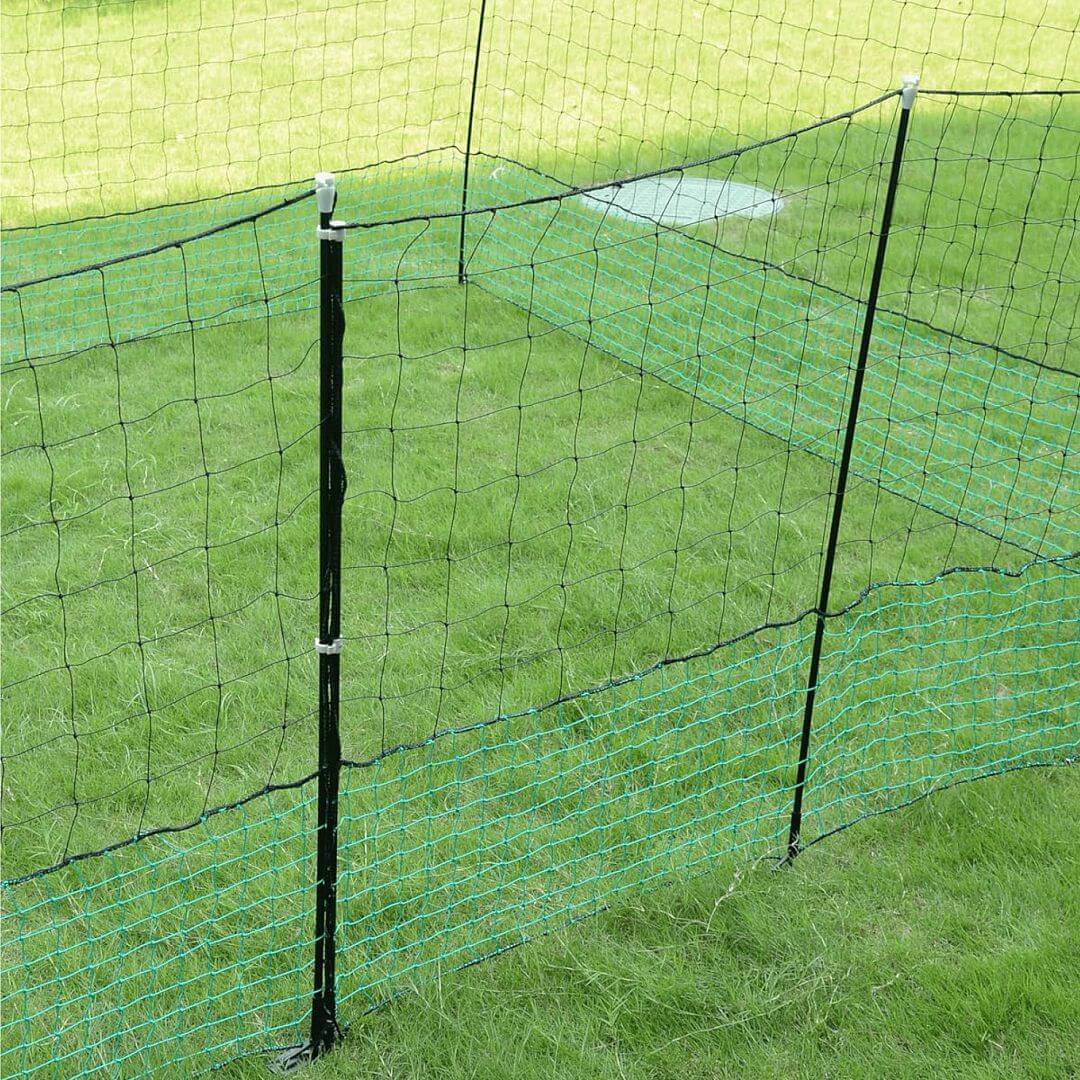 Nevodivá zelená ohradníková síť s brankou pro drůbež, délka 24 m, výška 112 cm