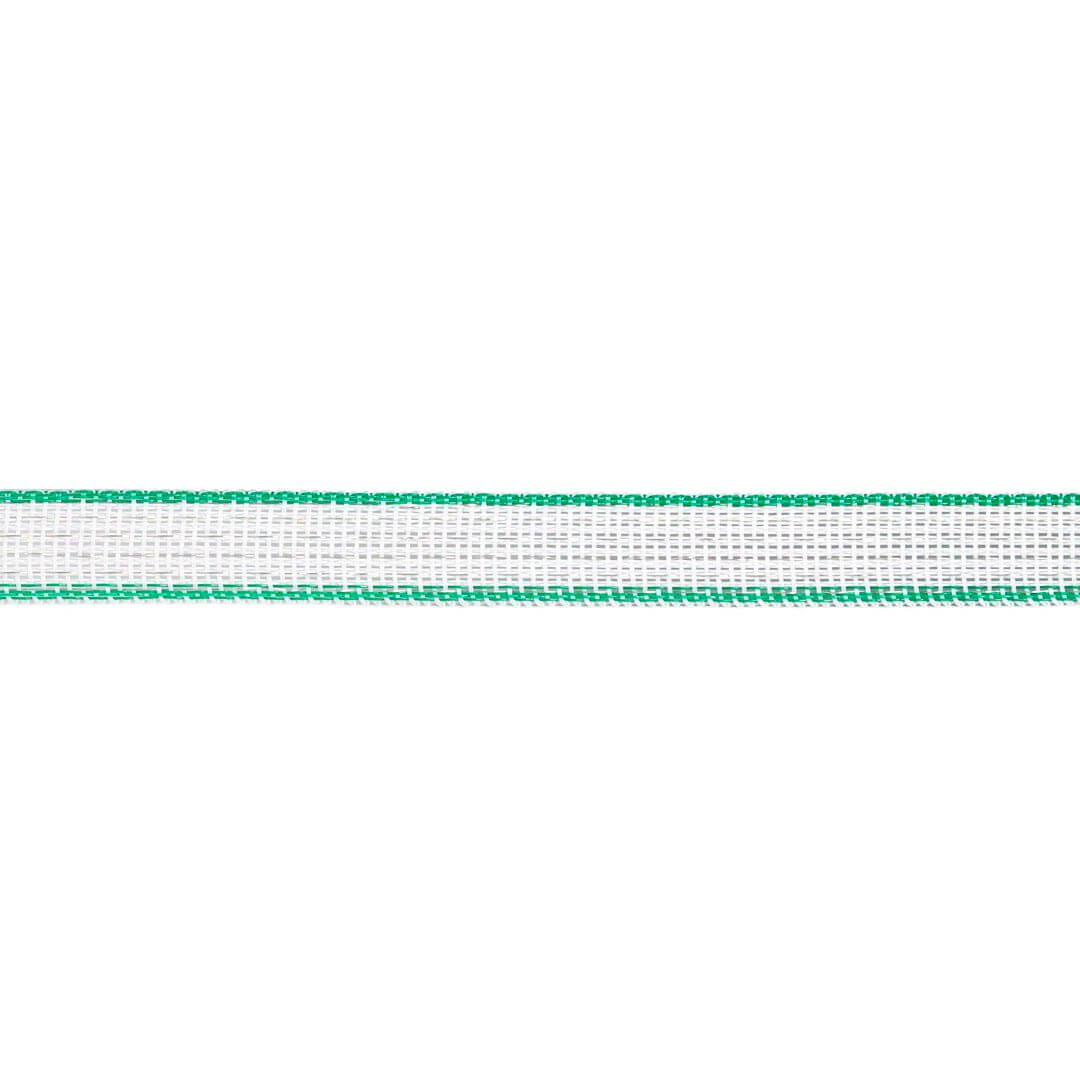 Páska pro elektrický ohradník 12,5 mm, bílo-zelená, 200 m, 0,5 Ω/m