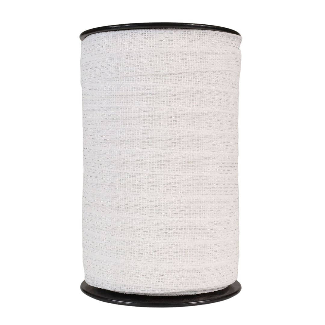Páska pro elektrický ohradník, šířka 20 mm, bílá, 200 m,  0,19 Ω/m