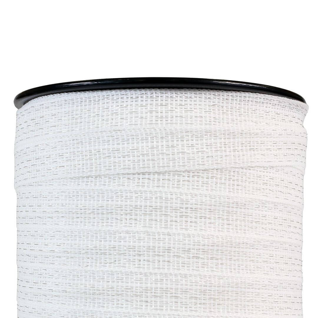 Páska pro elektrický ohradník, šířka 20 mm, bílá, 200 m,  0,19 Ω/m