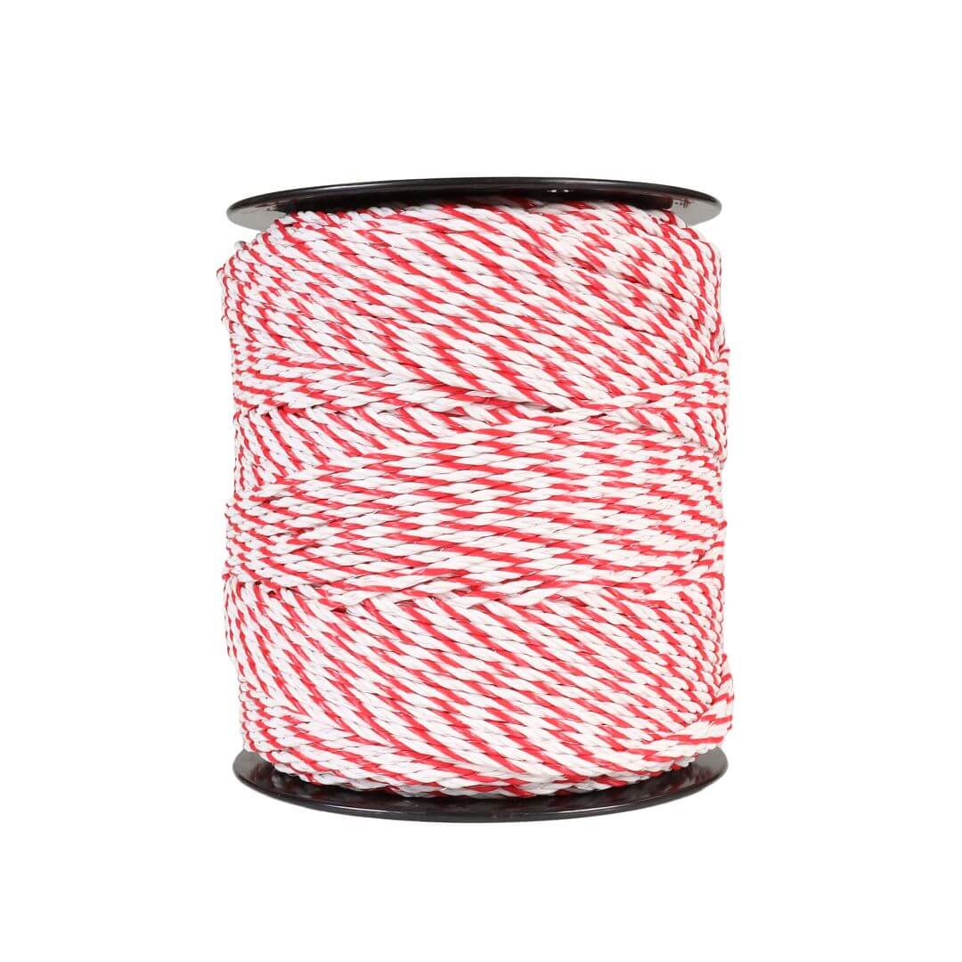 Lano pro elektrický ohradník, průměr 4 mm, bílo-červené, délka 400 m