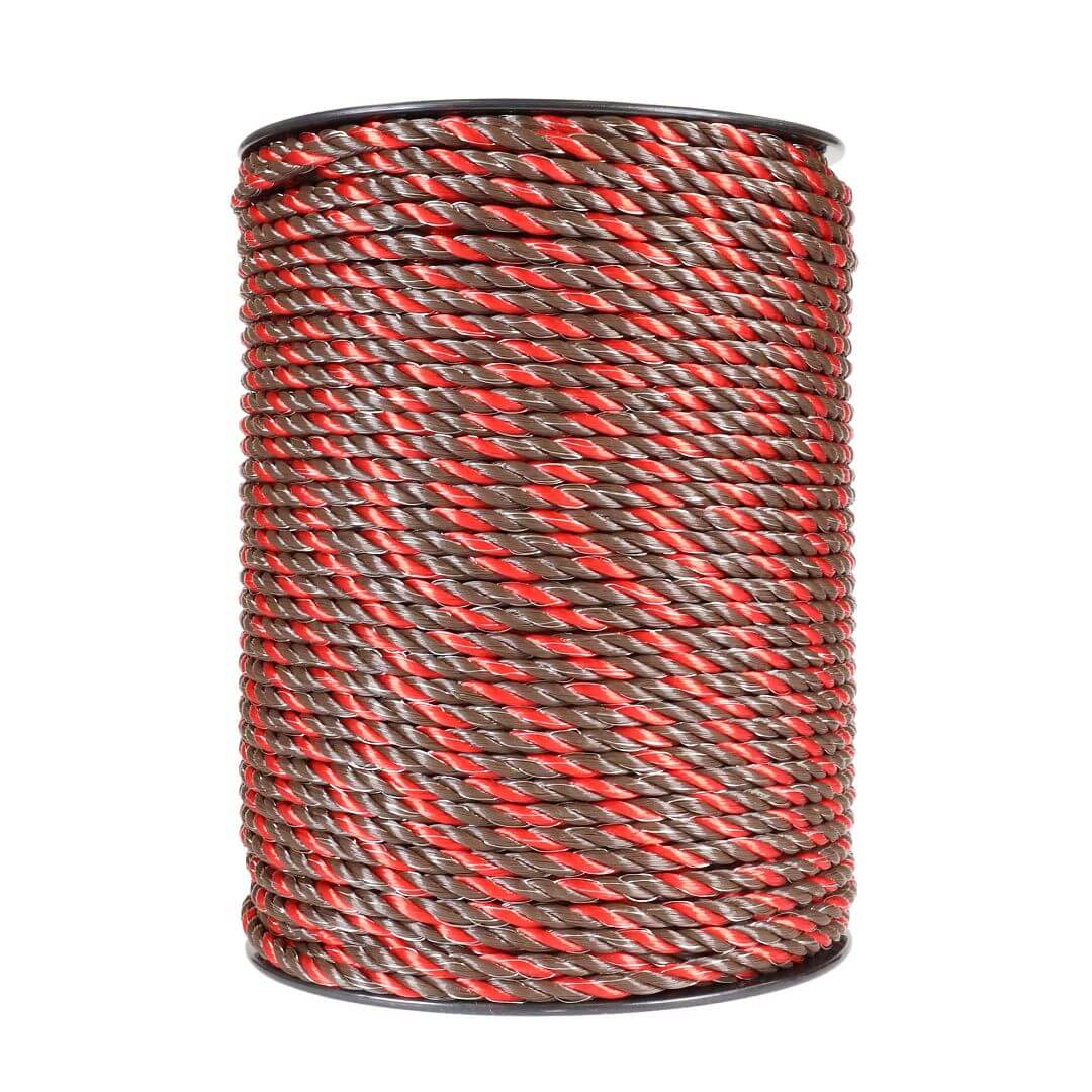 Lano pro elektrický ohradník, průměr 6,5 mm, hnědo-oranžové, 200 m