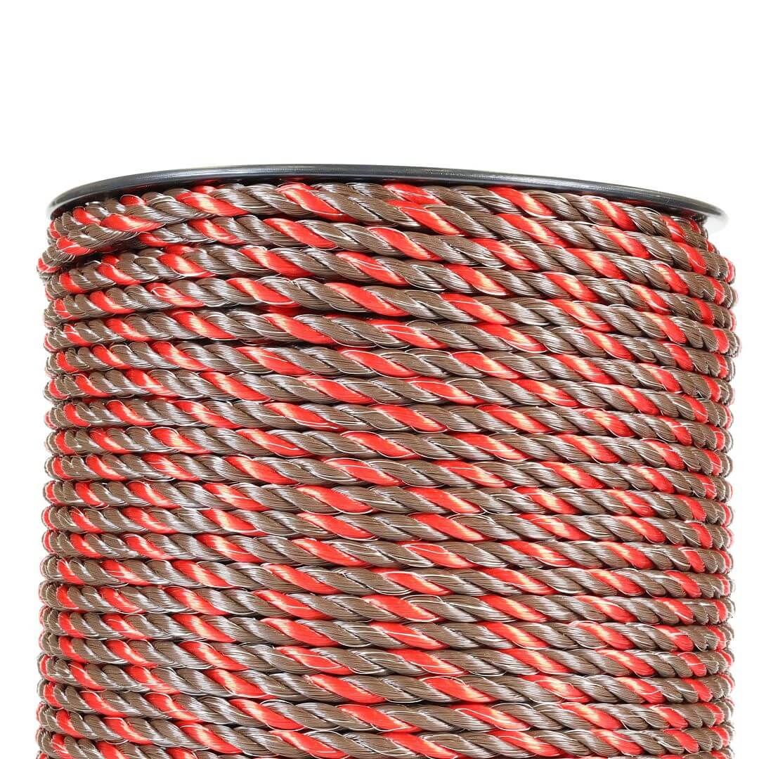 Lano pro elektrický ohradník, průměr 6,5 mm, hnědo-oranžové, 200 m