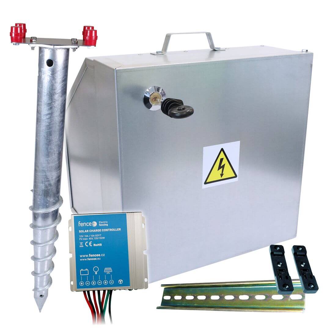 Basic sada solární ohradník - Kompletní bezpečnostní schránka + konzole a panel 200 W