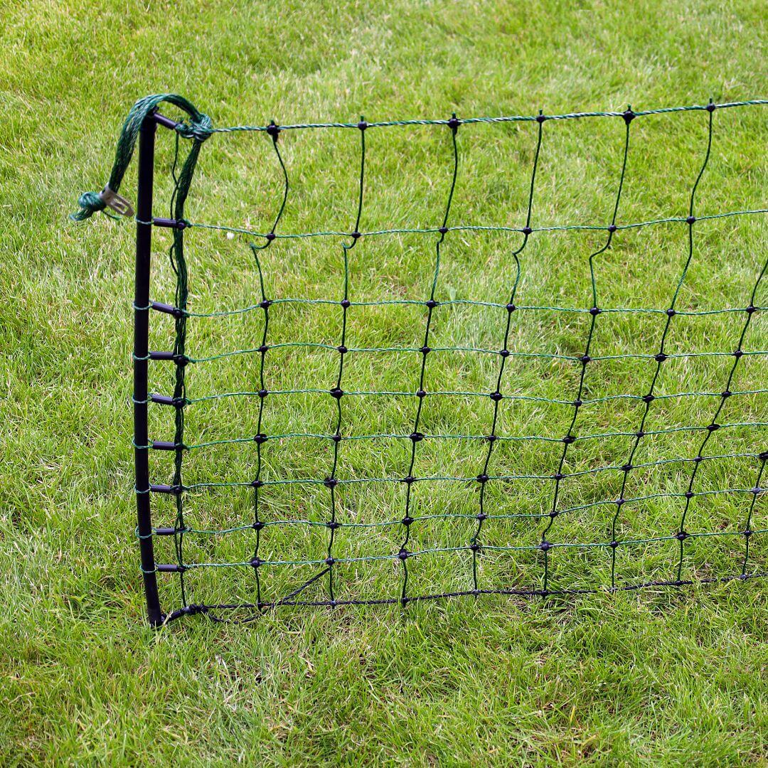 Zelená vodivá síť STANDARD elektrický ohradník pro psy, králíky, kočky, výška 65 cm, 50 m, 1 hrot