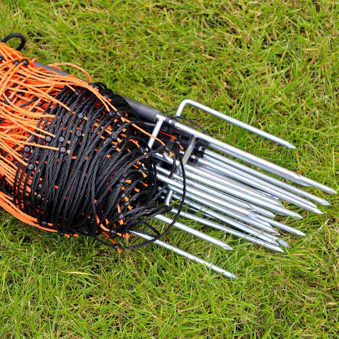 Oranžová vodivá síť STANDARD pro elektrický ohradník pro ovce, kozy, výška 90 cm, 50 m, dvojitý hrot
