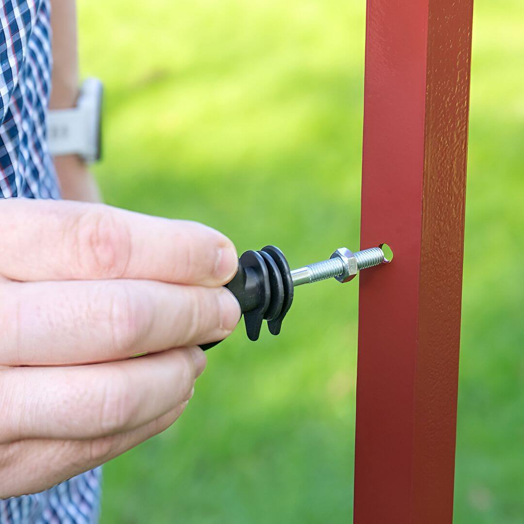 Izolátor pro elektrický ohradník kruhový, pro drát, lanko, lano a pásku, závit M6 - 25 ks