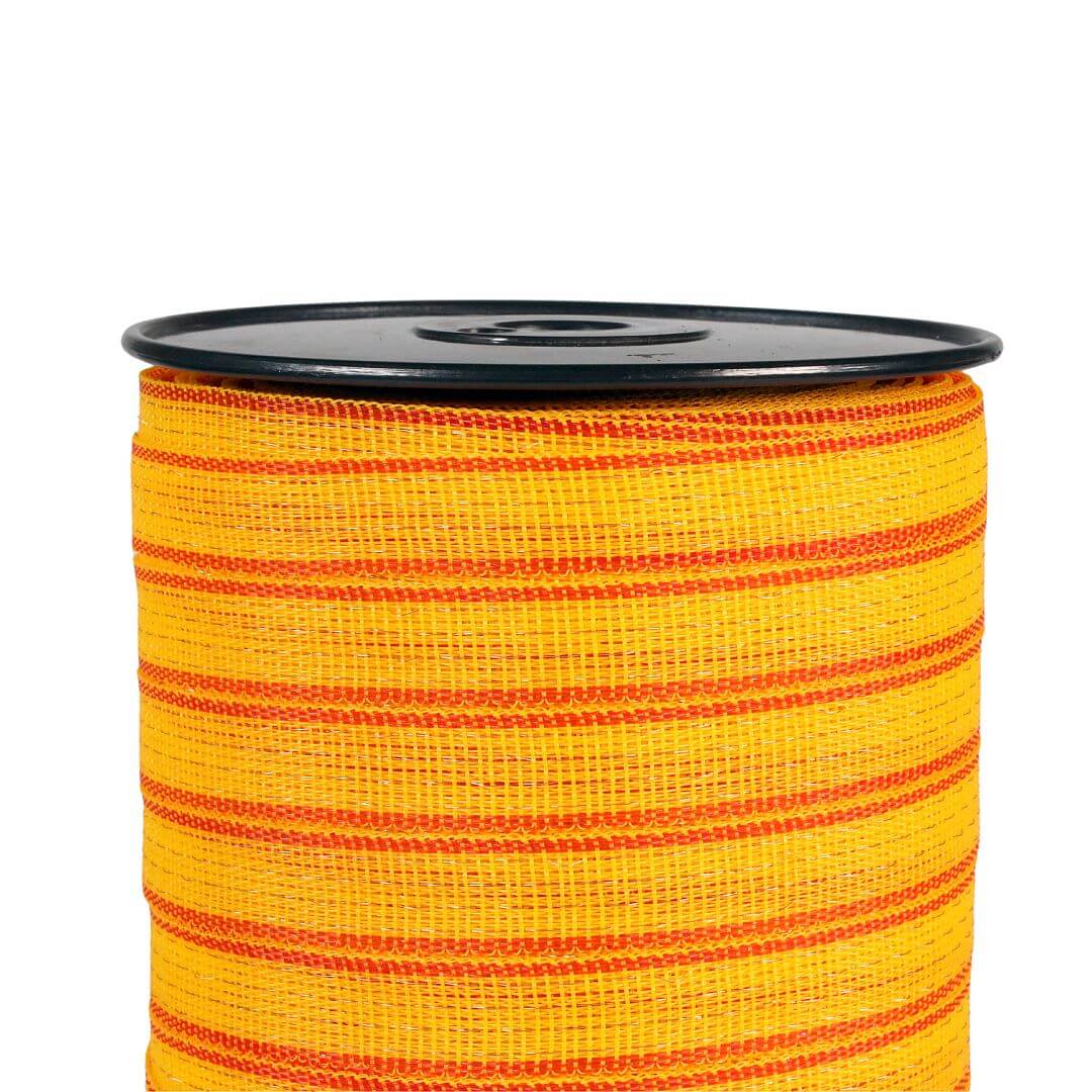 Páska pro elektrický ohradník, šířka 20 mm, žluto-oranžová, délka 200 m