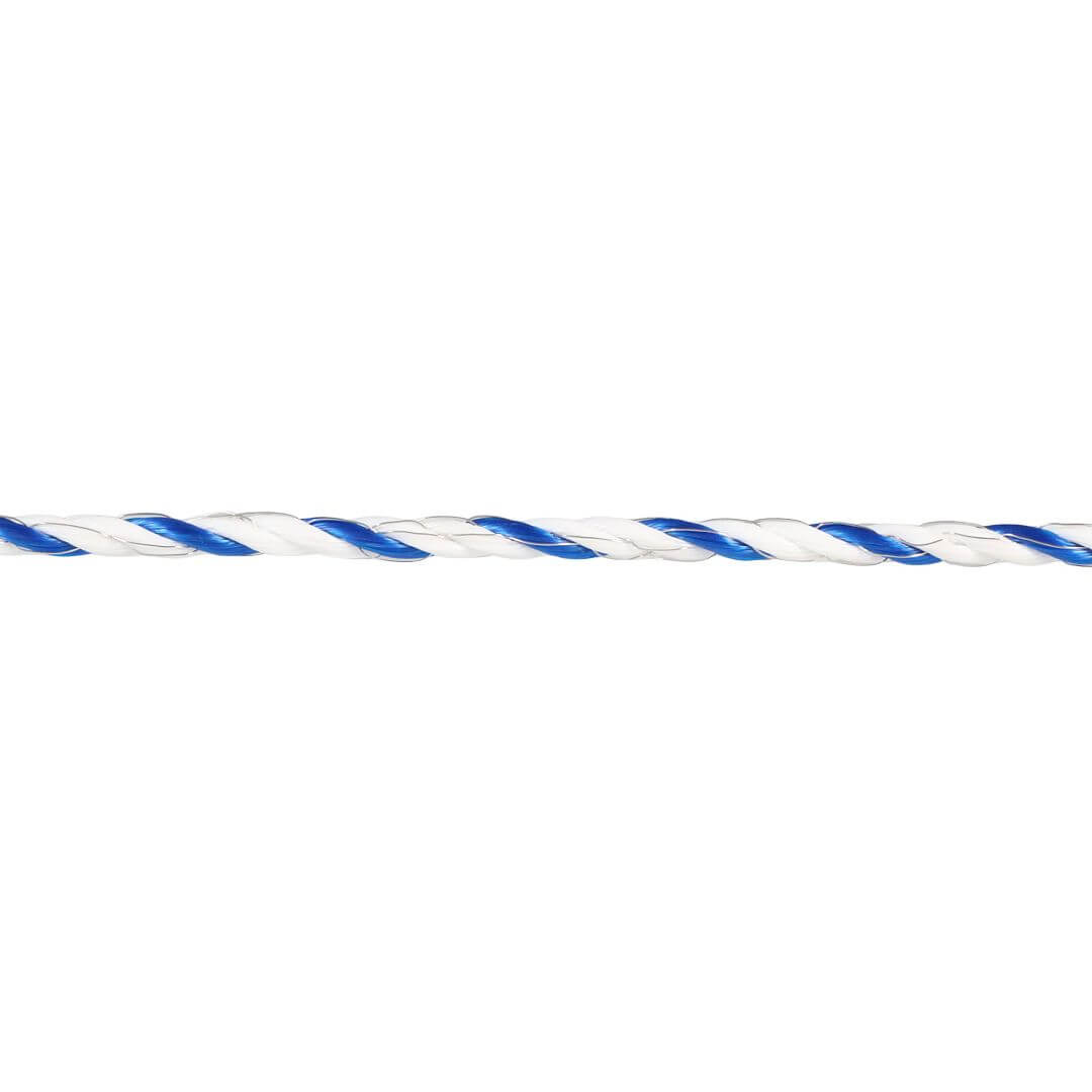 Lano pro elektrický ohradník, průměr 5 mm, modro-bílé, 200 m, 0,16 Ω/m
