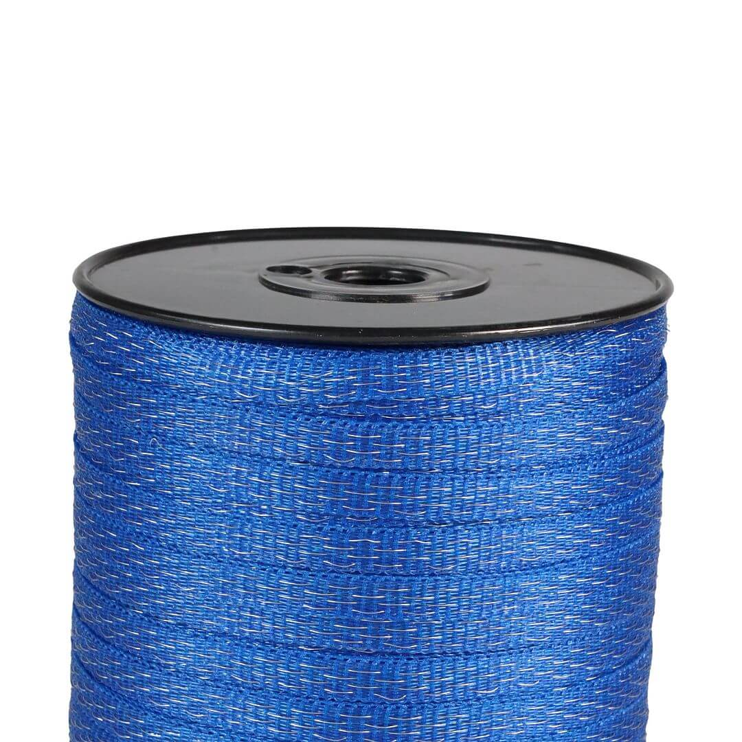 Páska pro elektrický ohradník, šířka 10 mm, modrá, délka 200 m