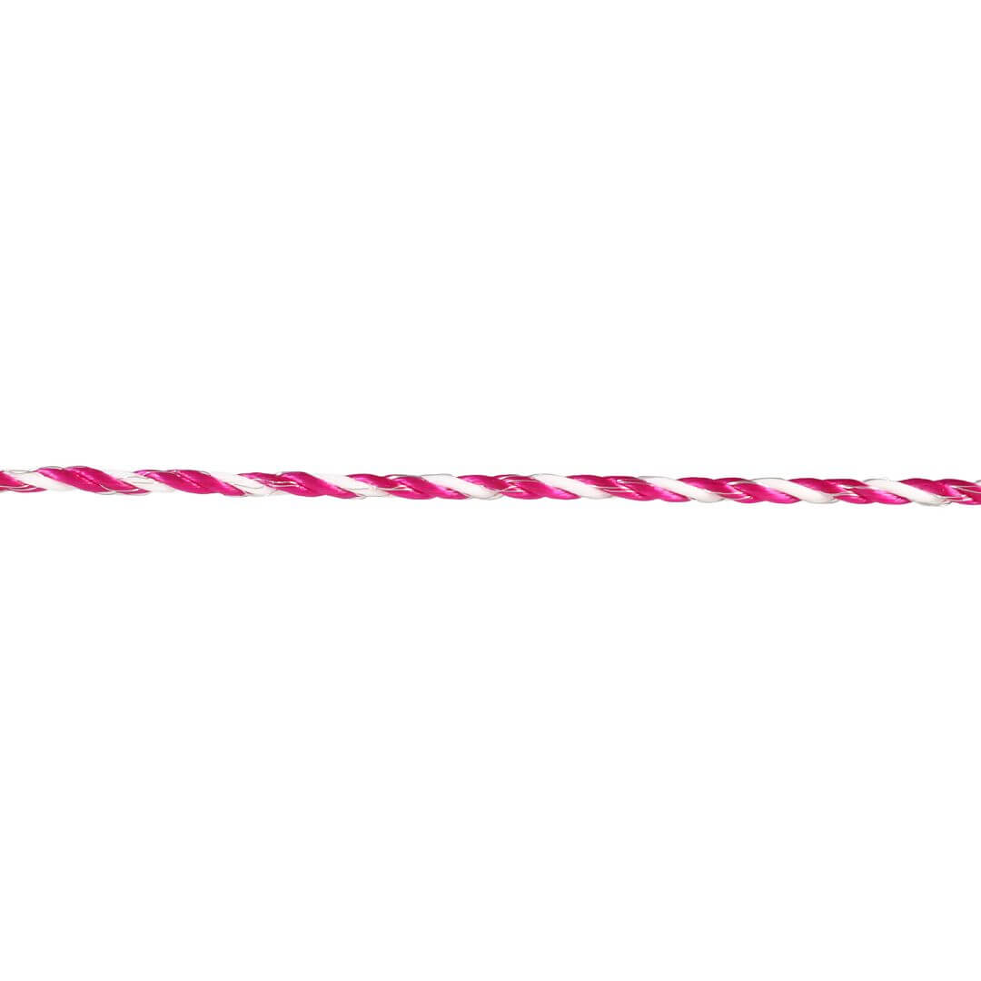 Lano pro elektrický ohradník, průměr 4,5 mm, růžovo-bílé, 200 m, 0,16 Ω/m