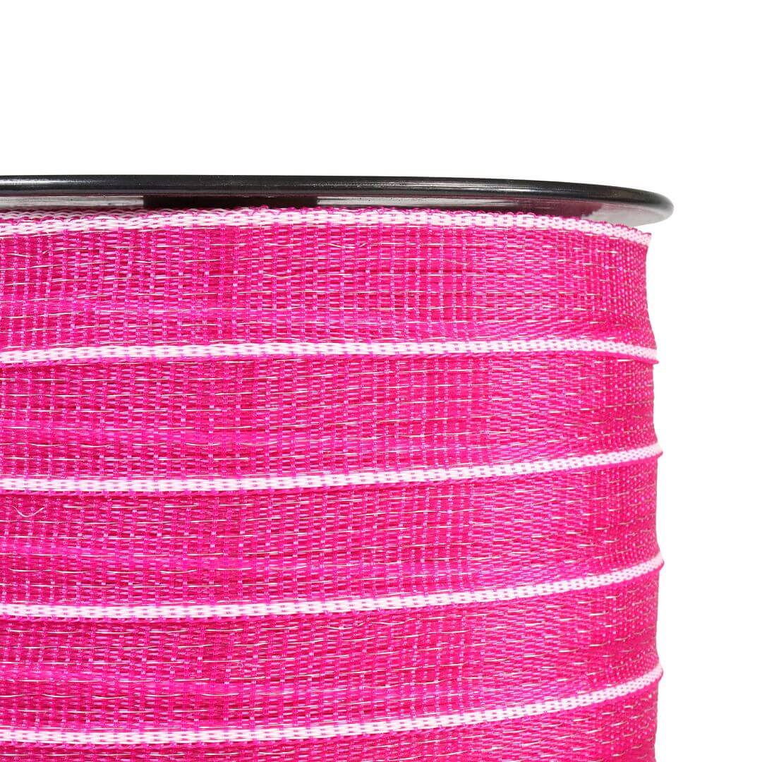 Páska pro elektrický ohradník, šířka 30 mm, růžovo-bílá, délka 200 m