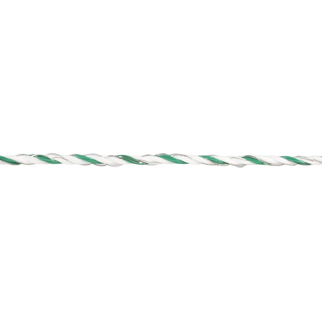 Lanko pro elektrický ohradník, průměr 3 mm, zeleno-bílé, délka 1000 m, 0,18 Ω/m