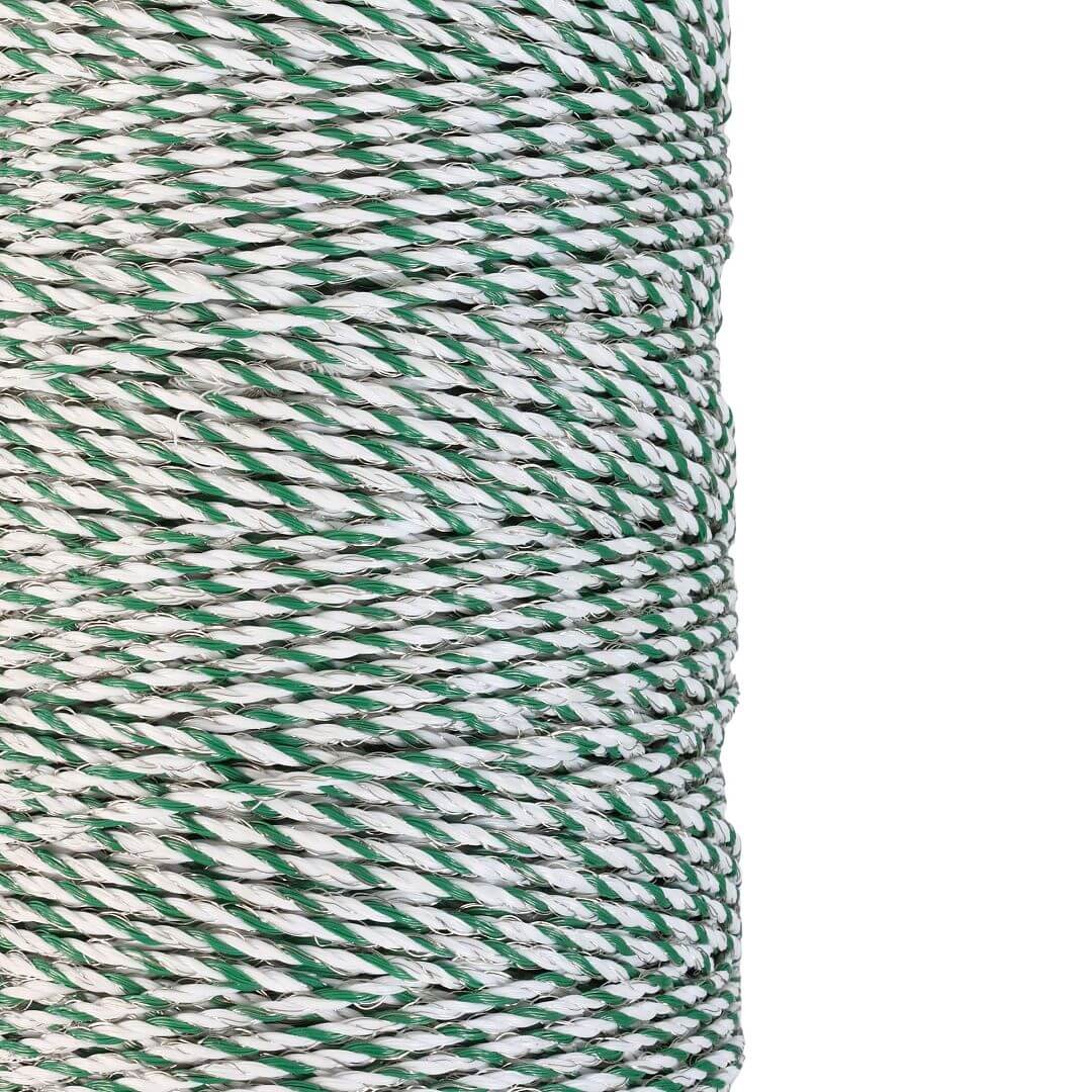 Lanko pro elektrický ohradník, průměr 3 mm, zeleno-bílé, délka 400 m, 0,1 Ω/m