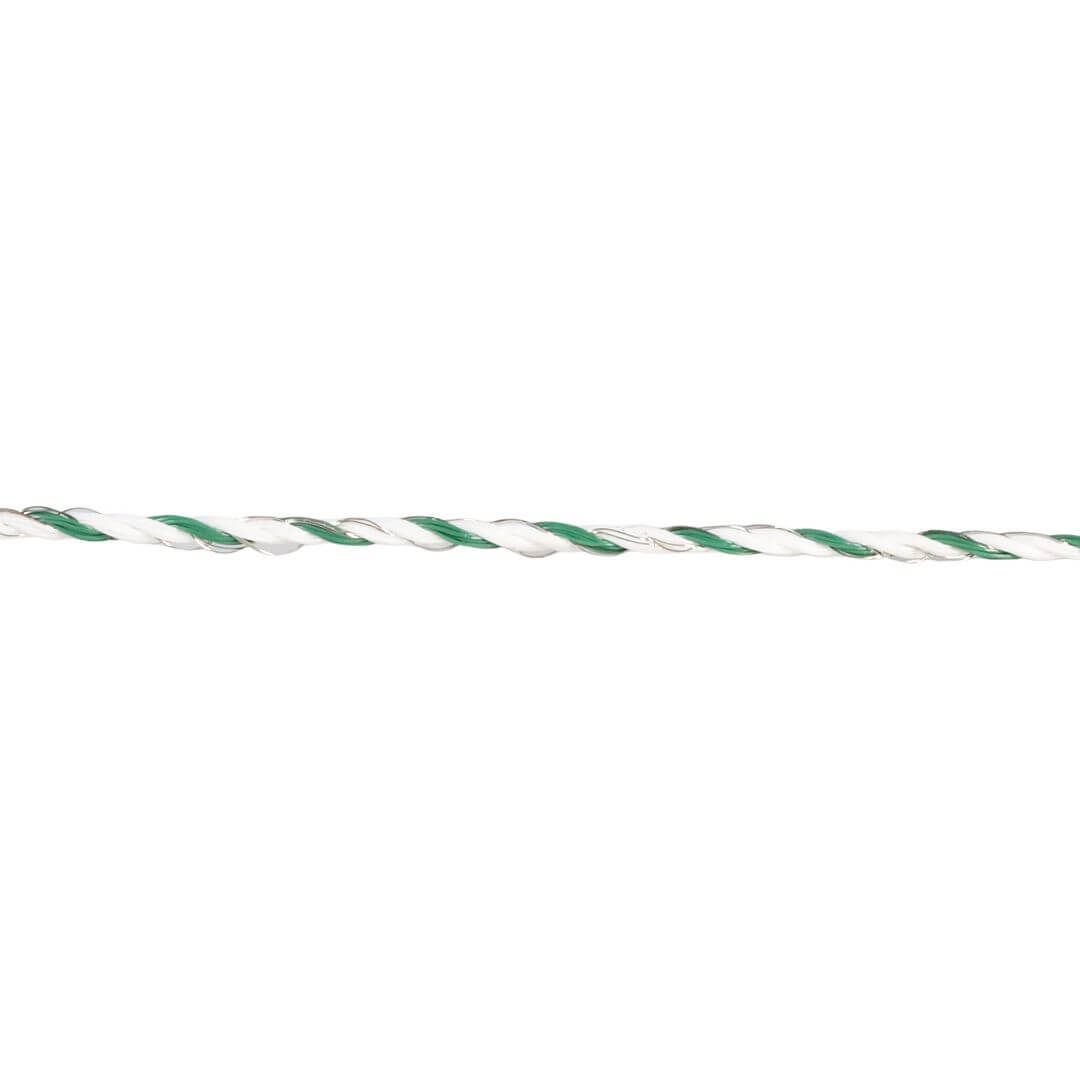Lanko pro elektrický ohradník, průměr 3 mm, zeleno-bílé, délka 400 m, 0,1 Ω/m
