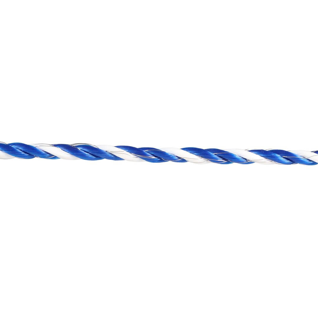 Lano pro elektrický ohradník, průměr 6 mm, modro-bílé, 200 m, 0,4 Ω/m