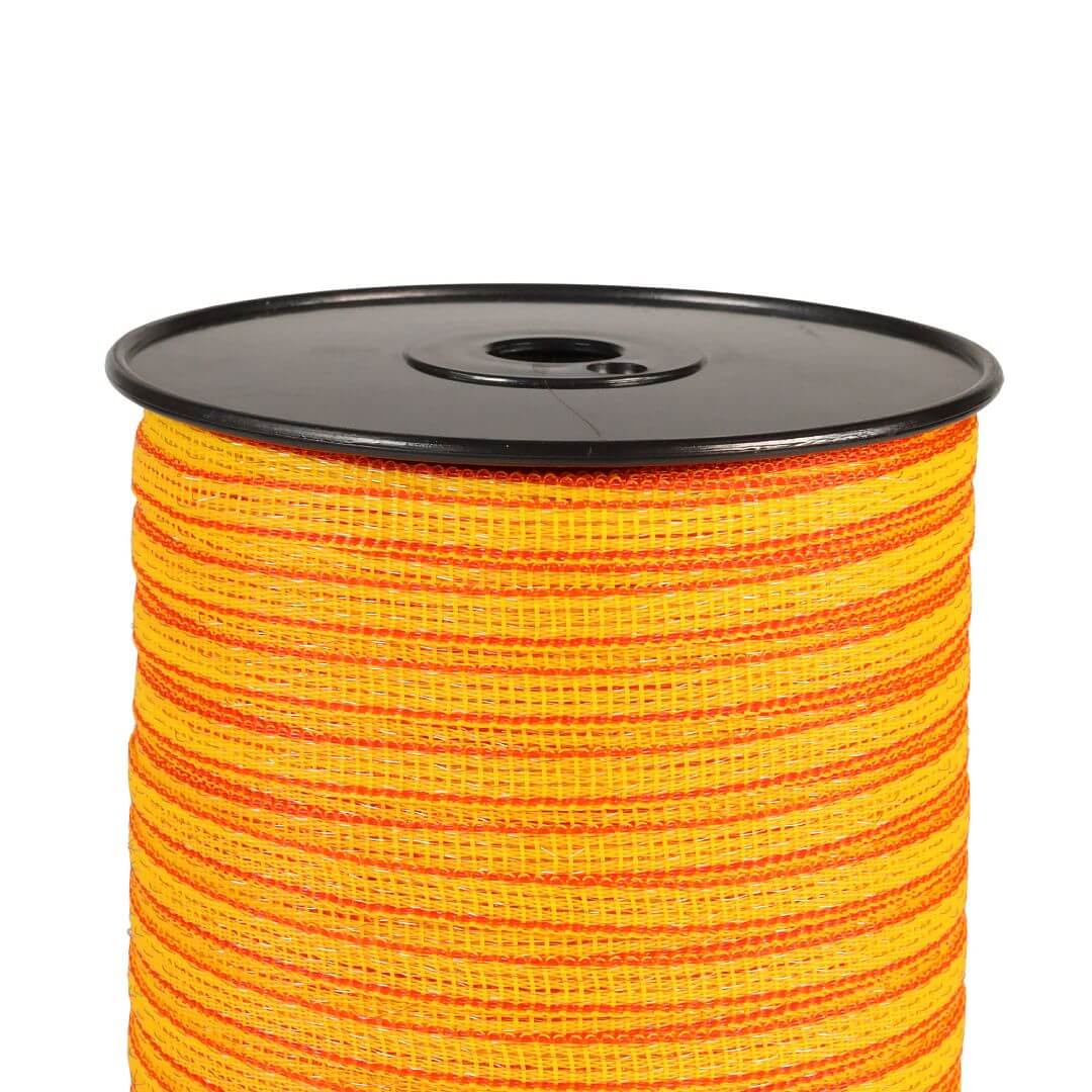 Páska pro elektrický ohradník, šířka 10 mm, žluto-oranžová, délka 250 m