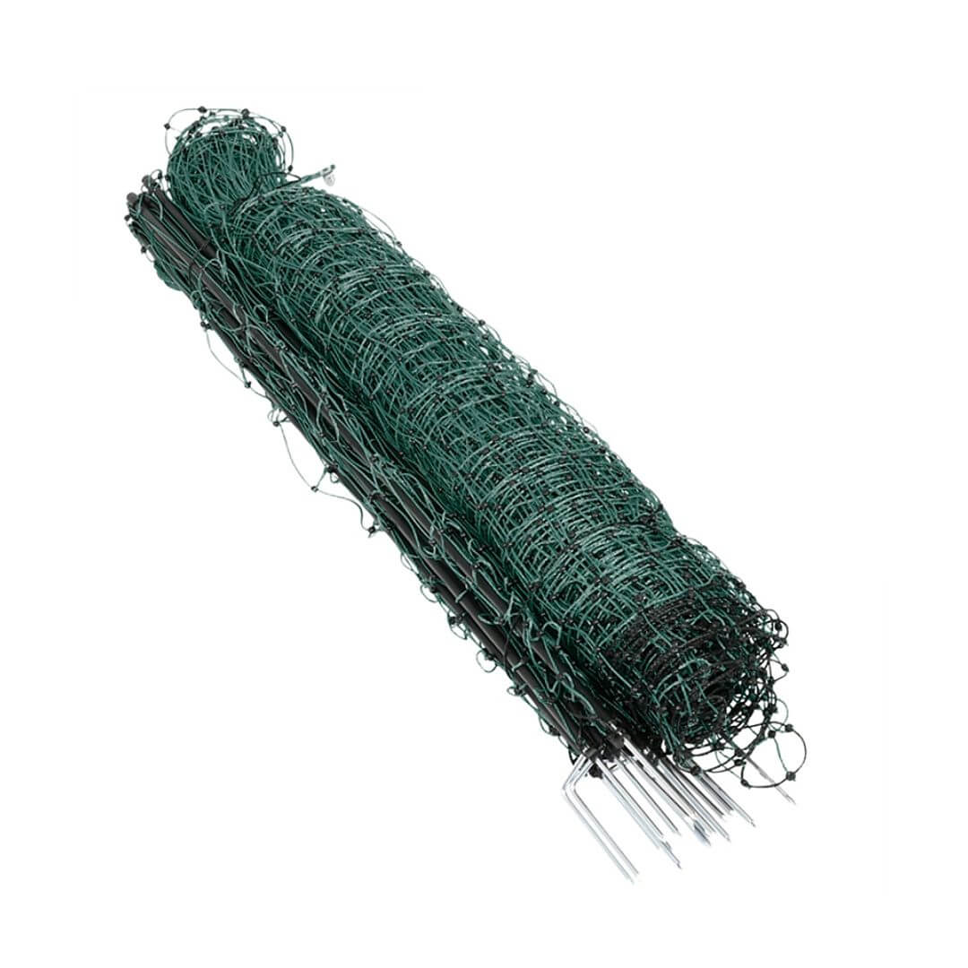 Elektrická síť STANDARD pro drůbež, slepice a kuřata, výška 112 cm, délka 25 m, 2 hroty