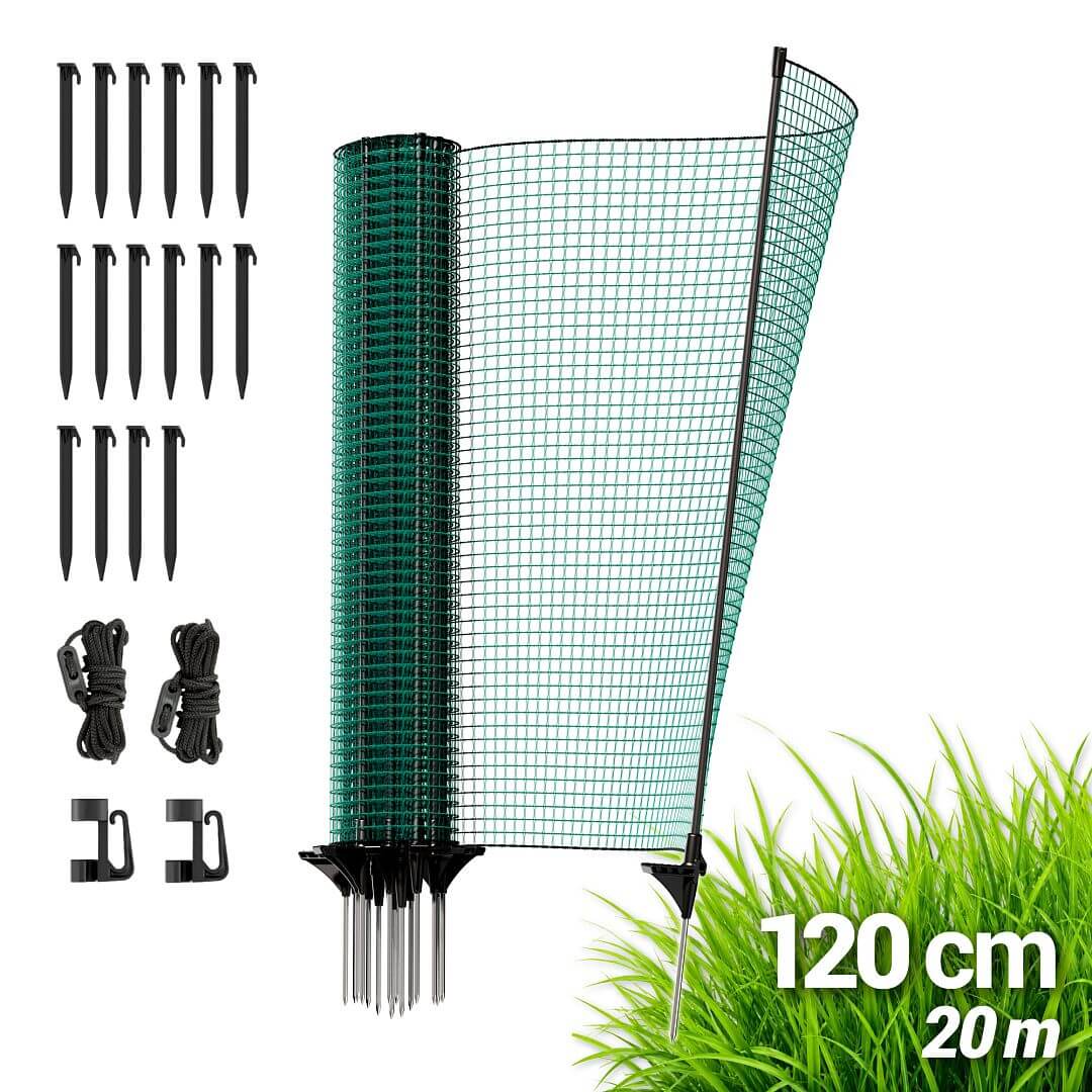 Univerzální zelená ohradníková síť, nevodivá FIX, délka 20 m, výška 120 cm