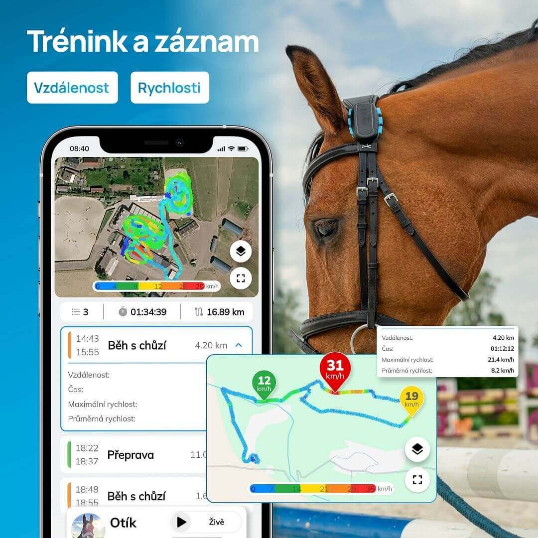 Chytrý lokátor pro koně fencee EquiGPS Track, mentolový