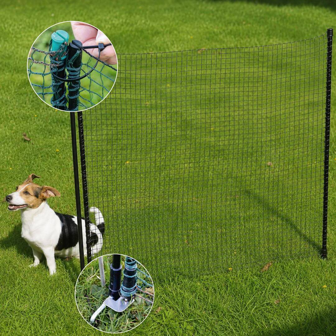 Branka pro mobilní ohradníkové sítě, výška 120 cm, šířka 90 cm, 2 hroty, nevodivá