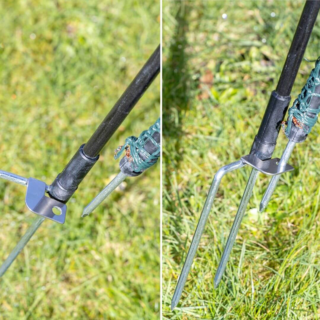 Branka pro mobilní ohradníkové sítě, výška 120 cm, šířka 90 cm, 2 hroty, nevodivá