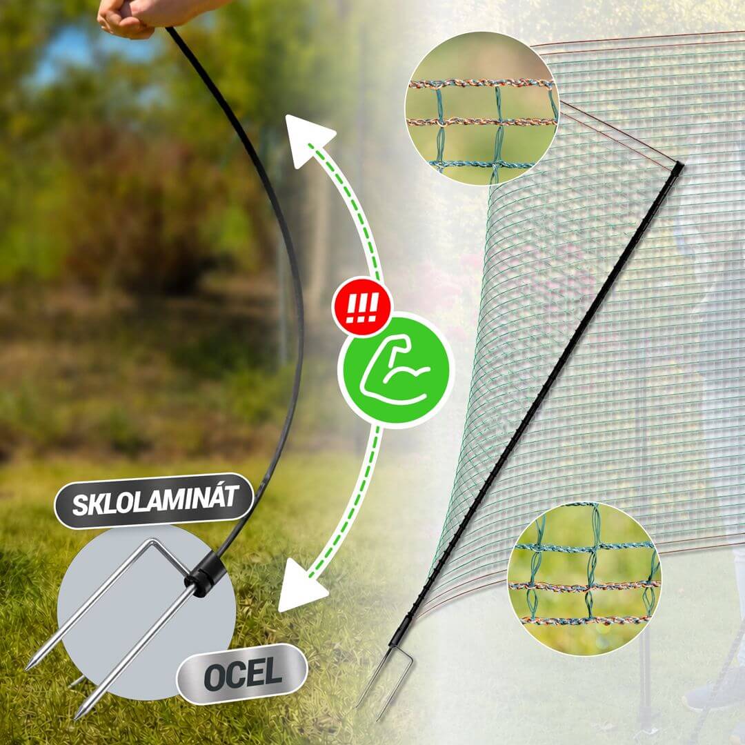 Branka pro mobilní ohradníkové sítě, výška 120 cm, šířka 90 cm, 2 hroty, nevodivá