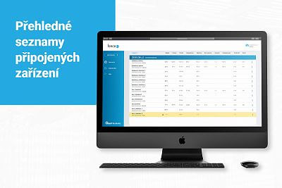 Seznamy s připojenými RF zařízeními v aplikaci fencee Cloud