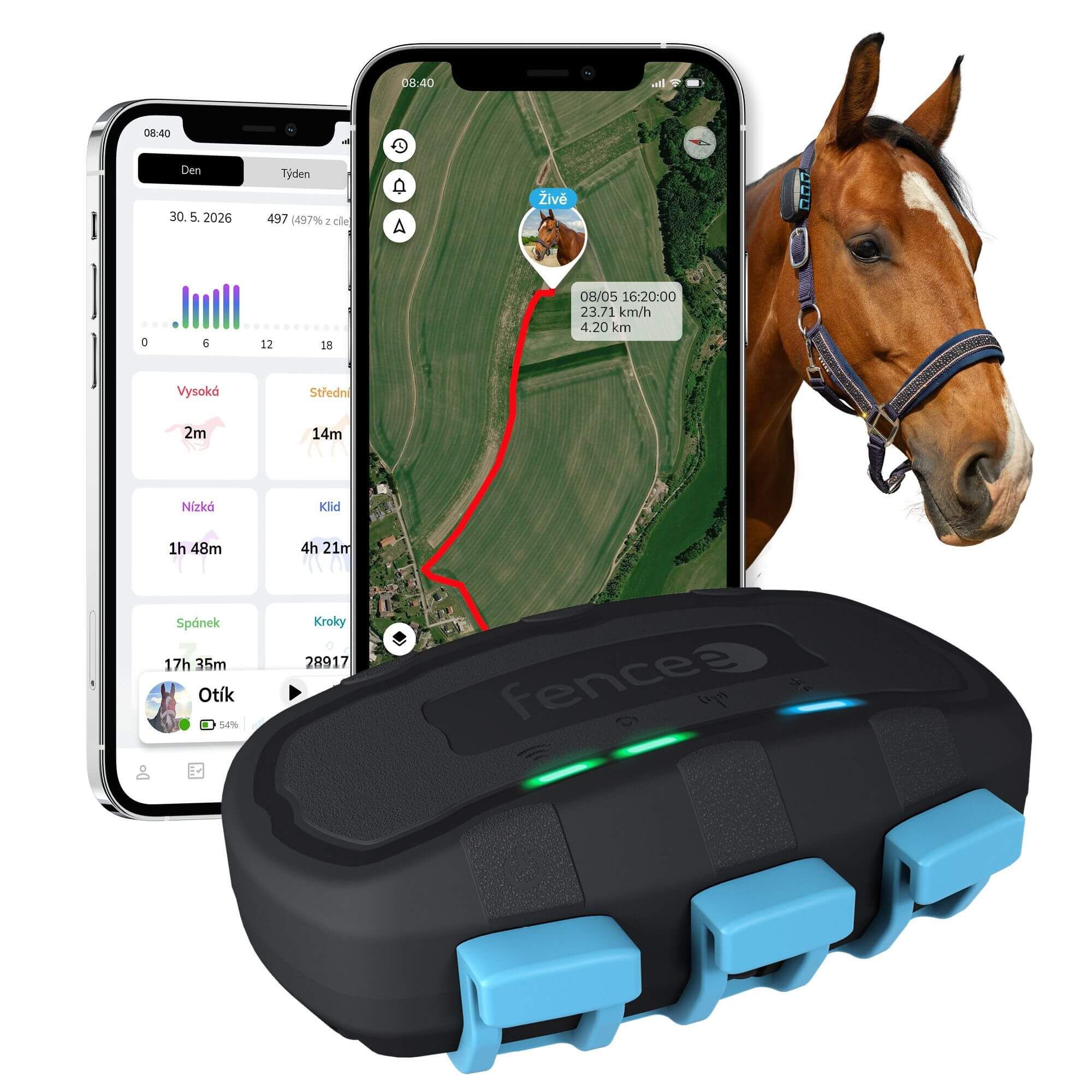 Chytrý lokátor pro koně fencee EquiGPS Track - Černá