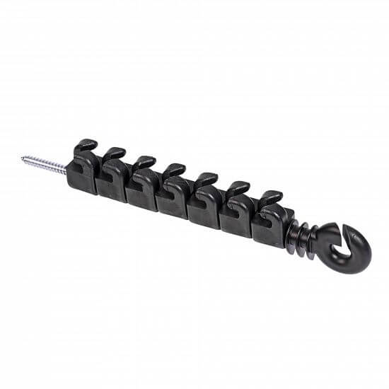 Izolátor na elektrický ohradník proti škůdcům, 8 oček pro lanko a drát, pro vedení Plus – Mínus, vrut