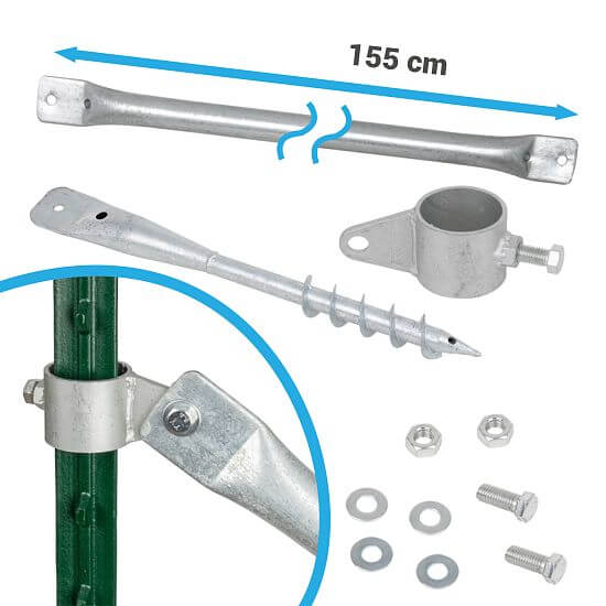 Zpevňovací rohová sada na začátek/konec pro ohradníkové T-sloupky