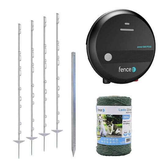 Sada elektrický ohradník pro velké psy, koně, skot - DUO zdroj - lanko 250 m