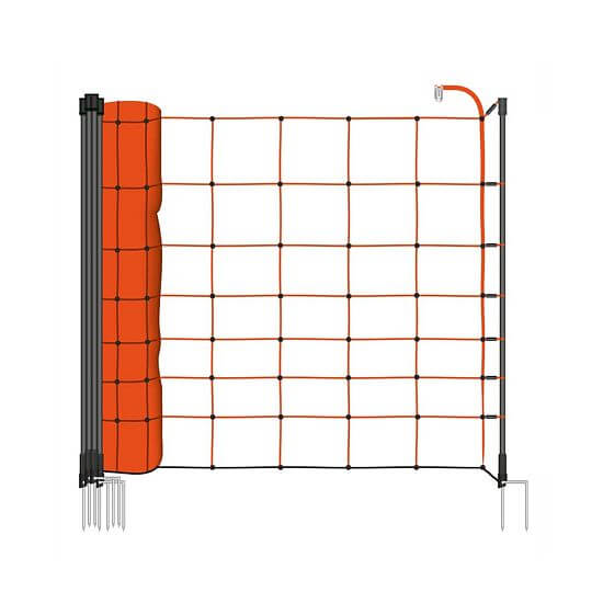 Oranžová vodivá síť STANDARD pro elektrický ohradník pro ovce, kozy, výška 90 cm, 50 m, dvojitý hrot