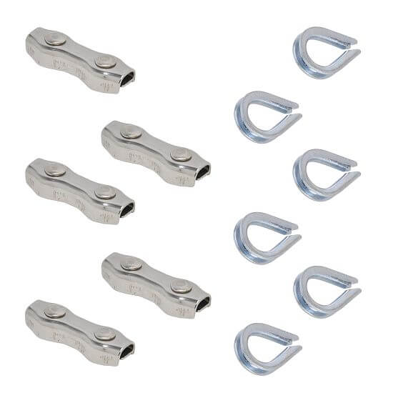 Sada lanových očnic pro vytvoření oka + dvojité spojky na ohradníkové vodiče do 6 mm