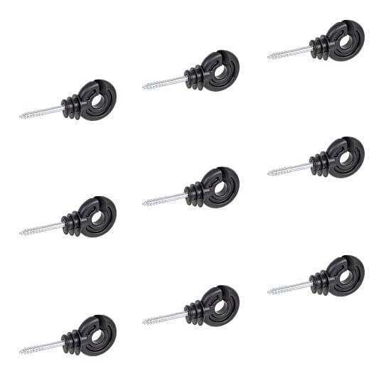 Kruhový izolátor s vrutem pro elektrický ohradník, vodiče do 12 mm - 100 ks