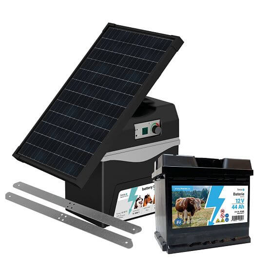 Bateriový zdroj fencee battery DUO BD10 + solární panel 30 W + konzole + baterie 44 Ah