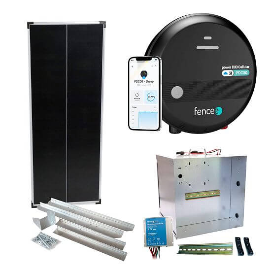 Premium sada solární ohradník - Kompletní přenosná schránka + 5J LTE chytrý  zdroj, panel 100 W