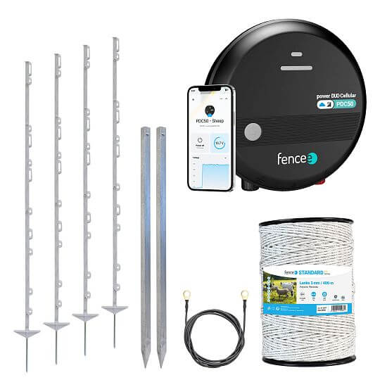 Sada elektrického ohradníku pro skot, ovce, kozy a proti lesní zvěři – LTE zdroj DUO – lanko 400 m
