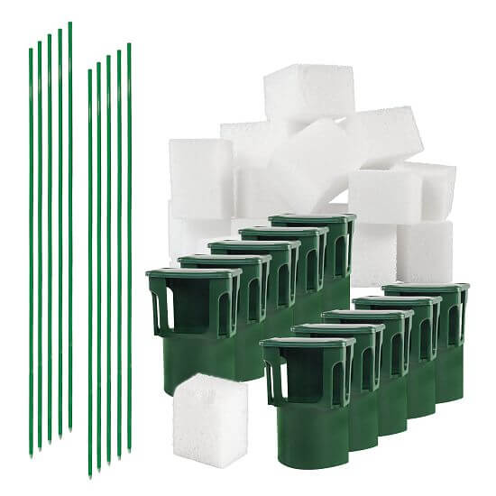 Sada pro pachový ohradník – PROFI držáky s nosiči pachového ohradníku BIO10-PO, sklolaminátové sloupky – 10 ks