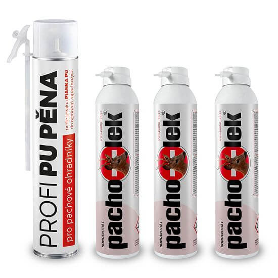 Sada pachový ohradník na srnky, jeleny a zajíce až 1,5 km - 1 ks PU pěny + 3 ks koncentrátu