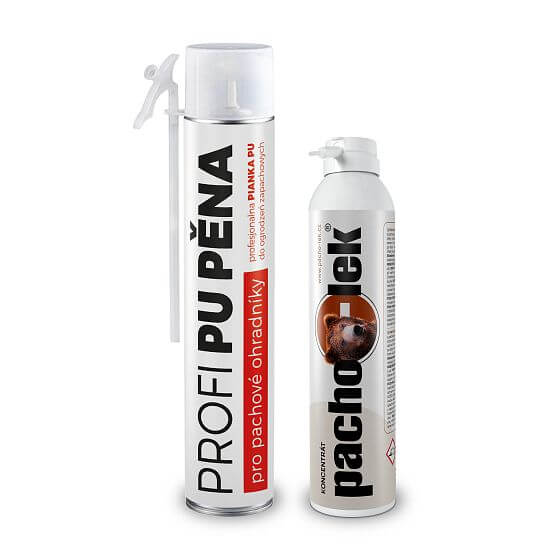 Sada pachový ohradník - na preventivní ochranu pozemku před medvědem až 800 m  - 1 ks PU pěny + 1 ks koncentrátu