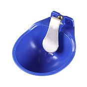 Plastic bowl waterer with stainless steel tongue and copper valve
